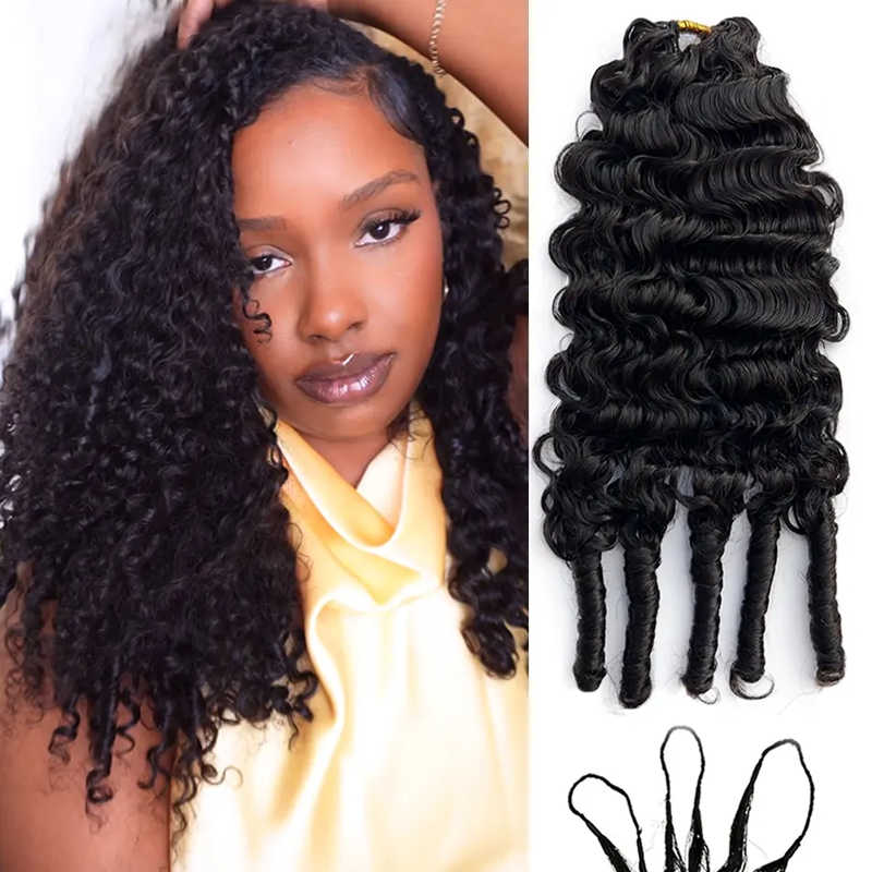 Burmese Curly Human Hair Crochet Extensions Miracle Knots Pre-Separated 60g/Pack – Knotless Boho Braids
