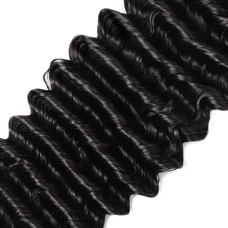 Deep Wave Feather Crochet Human Hair for Mircale Knots Human Hair Bundles Pre-Separeted 50g/ Bundle- Knotless Boho Braids Extensions