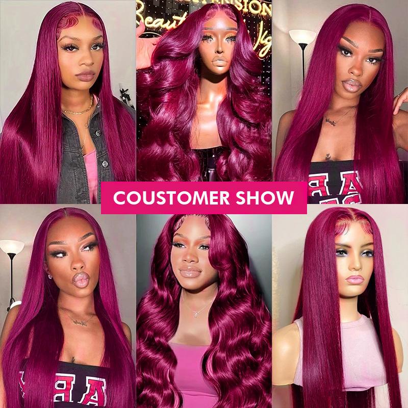 Lebeaute 99J Burgundy Body Wave Human Hair 3 4 Bundles Unprocessed Wine Red Colored Human Hair Extensions