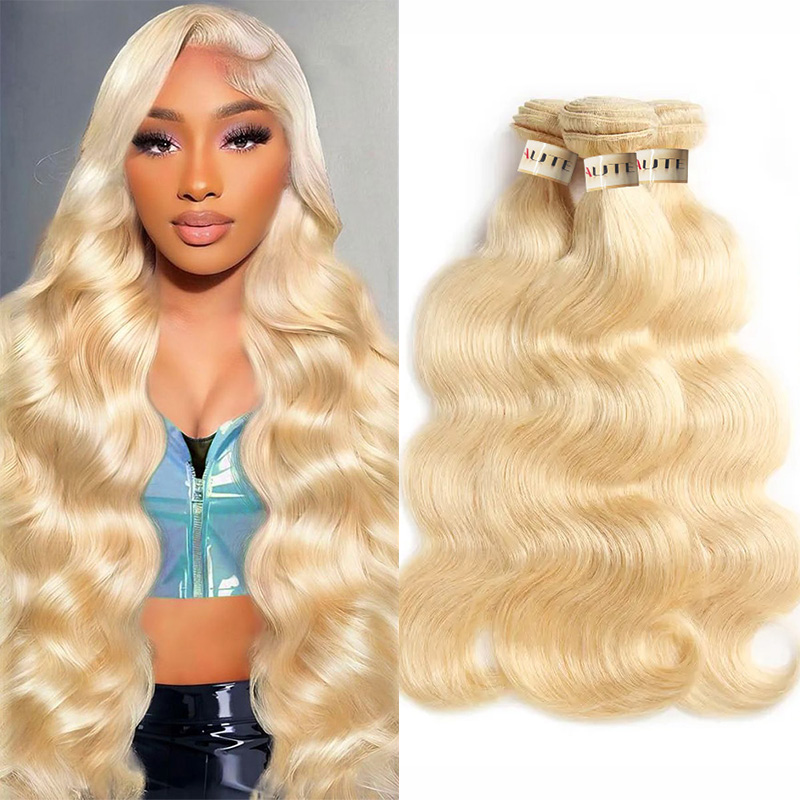 Lebeaute 3Pcs 613 Blonde Body Wave Virgin Human Hair Bundles 14-30Inch Unprocessed Hair Extensions