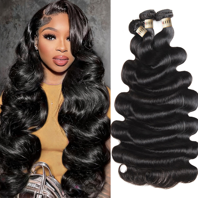 Lebeaute Brazilian Body Wave Human Hair 3 Bundles No Shed No Tangle 100% Virgin Hair