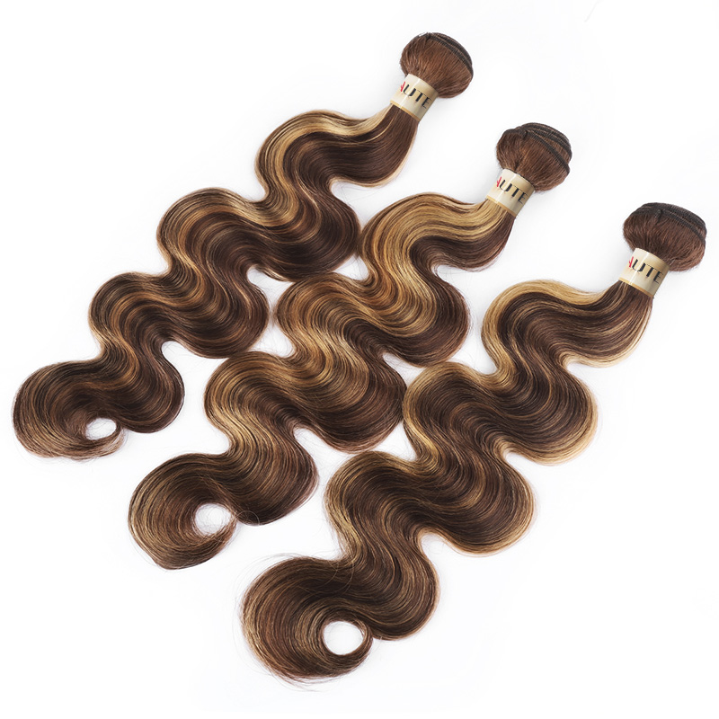 Lebeaute Highlight P4/27 Bundles With Closure Body Wave 3 Bundles With Closure Brazilian Hair Weave Bundles With 4x4 Lace Closure