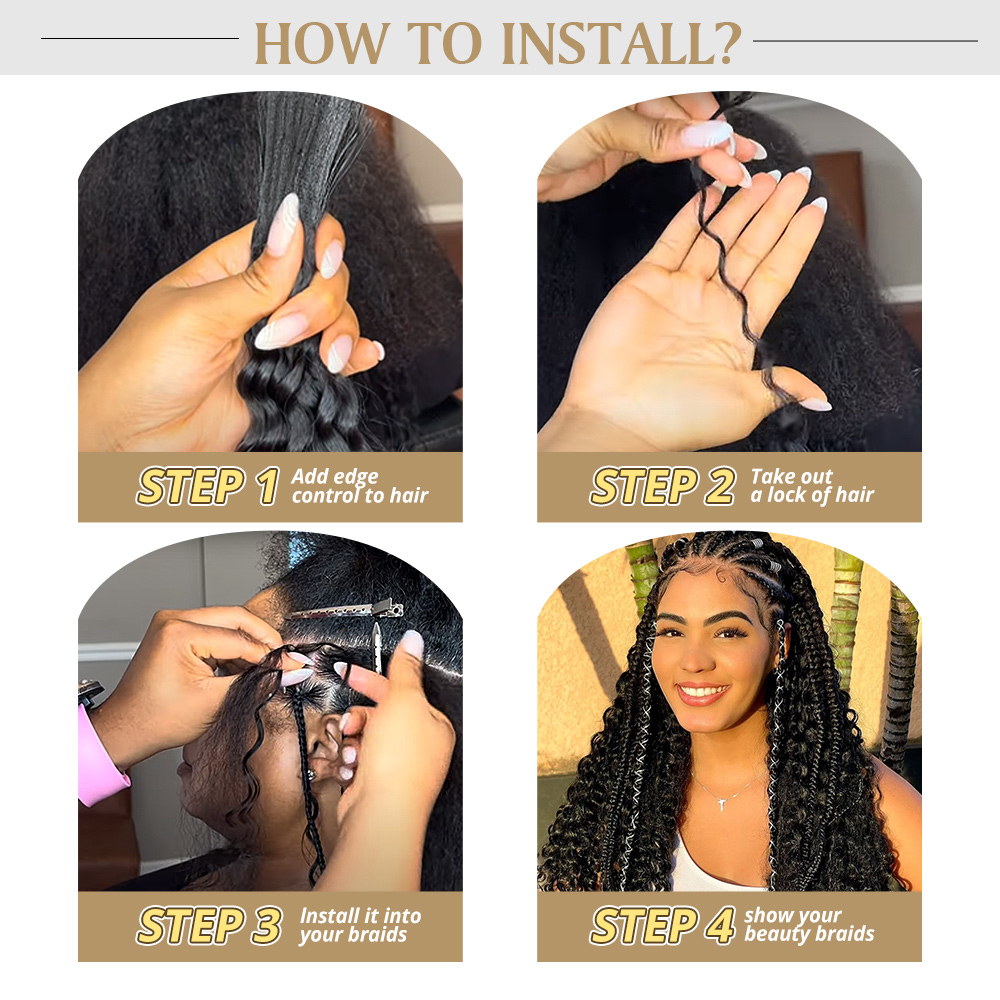 Lebeaute P4/27 Highlight Deep Wave Bulk Hair Braiding Hair 100% Human Hair for Micro Braiding No Weft