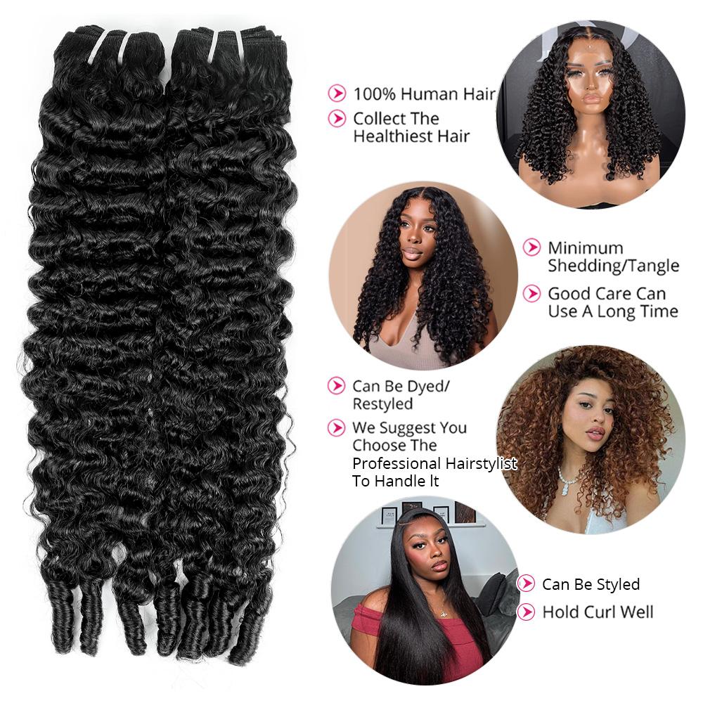 Lebeaute Burmese Curly 3 4 Bundles Unprocessed Virgin Human Hair with Spriral End