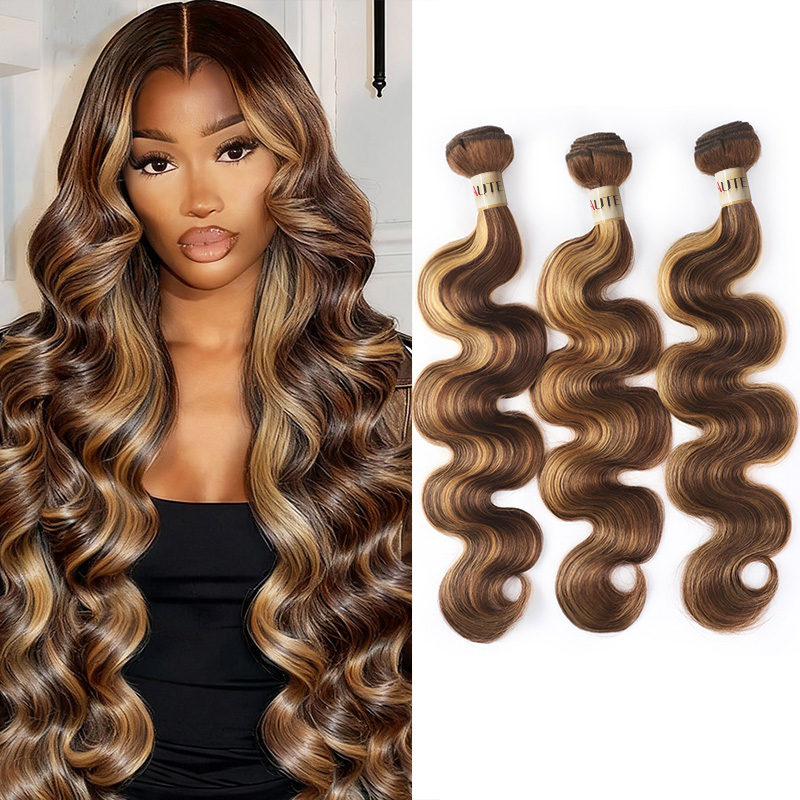 Lebeaute P4/27 Highlight Body Wave Hair Bundles 100% Unprocessed Colored Human Hair Weave