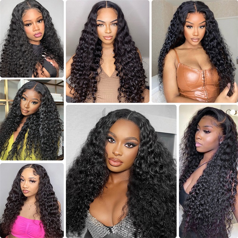 Lebeaute Deep Wave Hair 3 Bundles With 5x5 Lace Closure 100% Brazilian Human Hair Weave