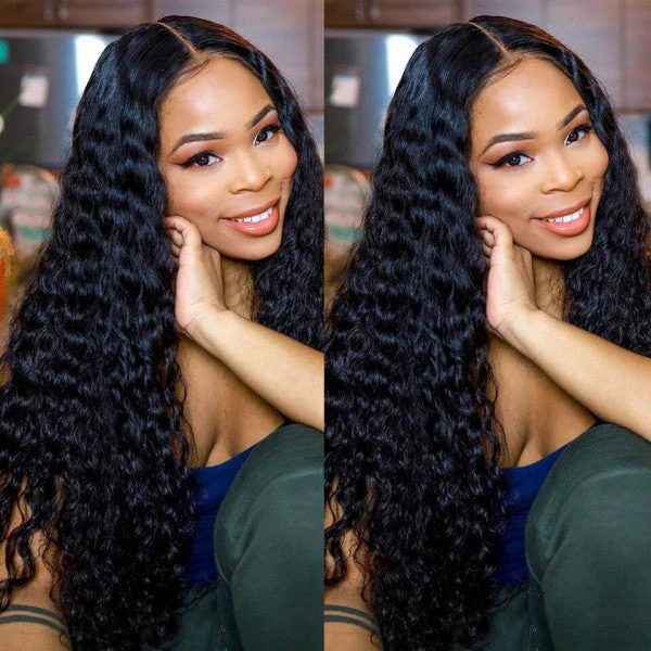 Lebeaute Deep Wave Human Hair Wigs 30 Inch Glueless 13x6 Lace Frontal Wig 200% Density Pre-Everything Wig
