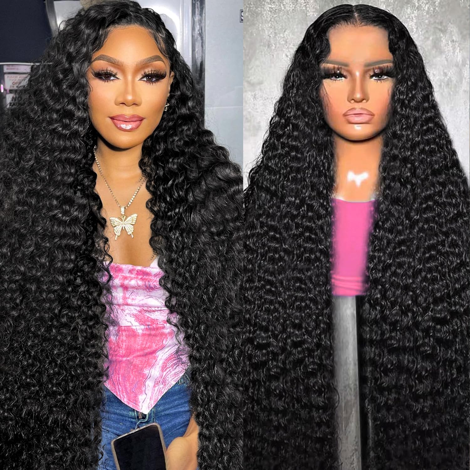Lebeaute Deep Wave Human Hair Wigs 30 Inch Glueless 13x6 Lace Frontal Wig 200% Density Pre-Everything Wig