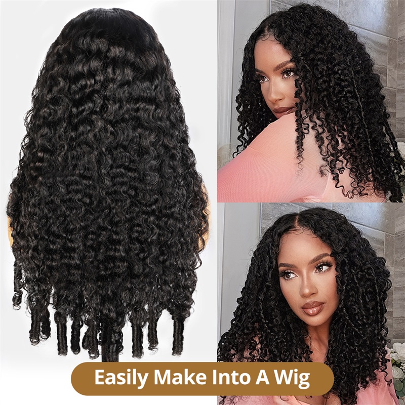 Lebeaute Burmese Curly 3 Bundles Unprocessed Virgin Human Hair with Spriral End