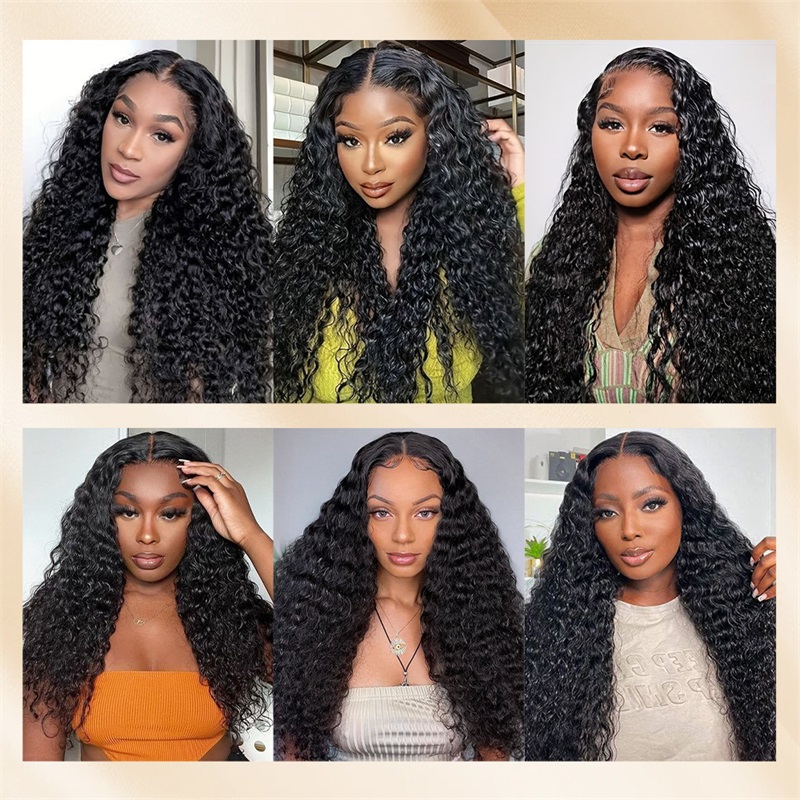 Lebeaute Water Wave 3 Bundles With 4x4 HD Lace Closure Brazilian Human Hair Weave