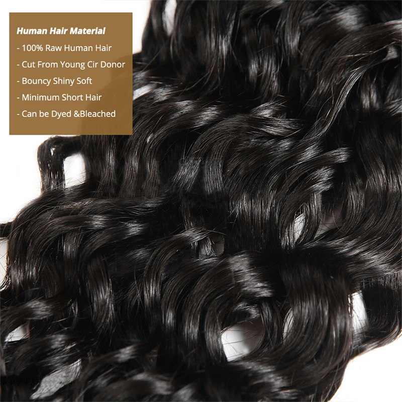 Lebeaute 3 Bundles Water Wave Virgin Human Hair Extension 12-30 Inches