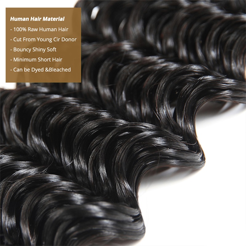 Lebeaute Deep Wave Virgin Human Hair Weft 3 Bundles 100% Unprocessed Human Hair Extension