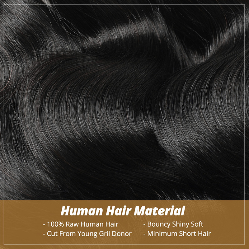 Lebeaute Brazilian Body Wave Human Hair 3 Bundles No Shed No Tangle 100% Virgin Hair