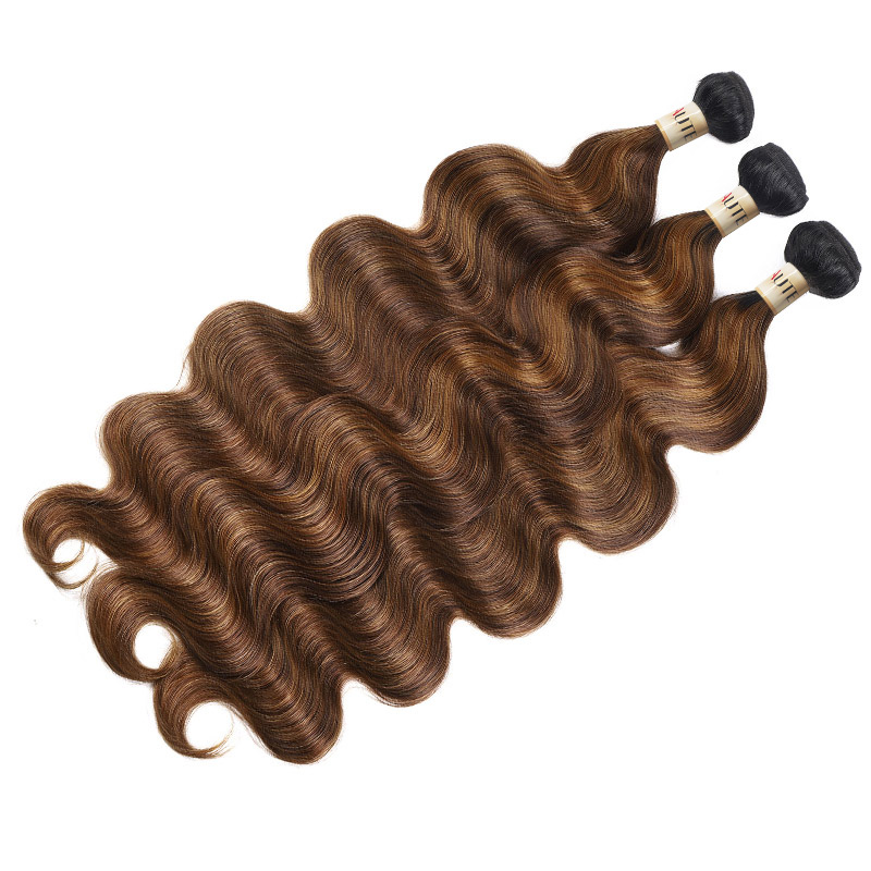 Lebeaute Balayage #1B/4/30 Highlight Color Body Wave Human Virgin Hair Bundles Deal