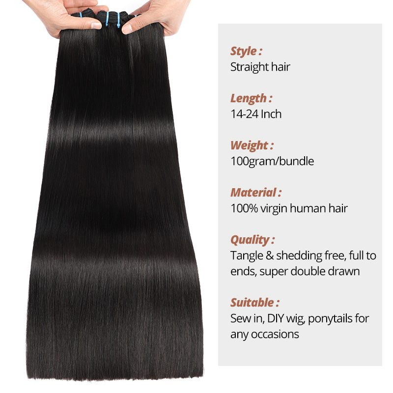 Lebeaute Vietnamese Hair 100% Unprocessed Straight Human Hair Bundles 15A Premium Quality Raw Hair