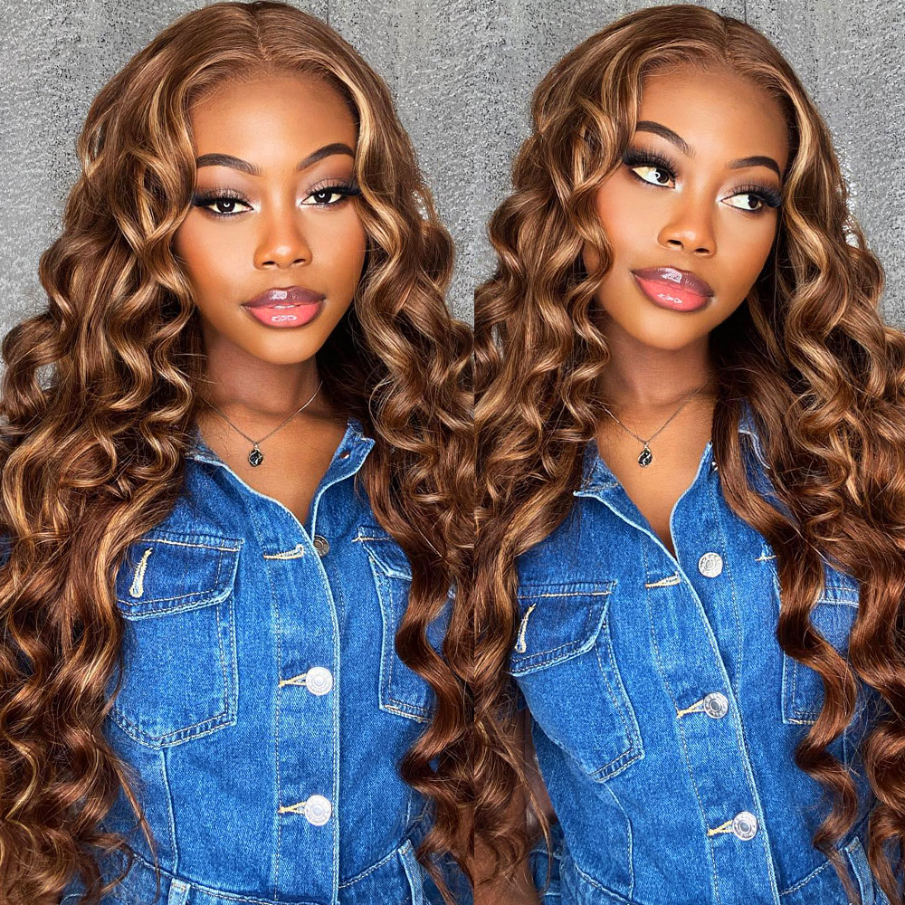 Lebeaute P4/27 Highlight Loose Deep Wave 3 Bundles 100% Human Hair Extensions