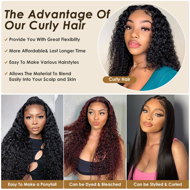 Lebeaute Curly Bundles With 4x4 Lace Closure Remy Human Hair 3/4 Bundles With Swiss Lace Closure