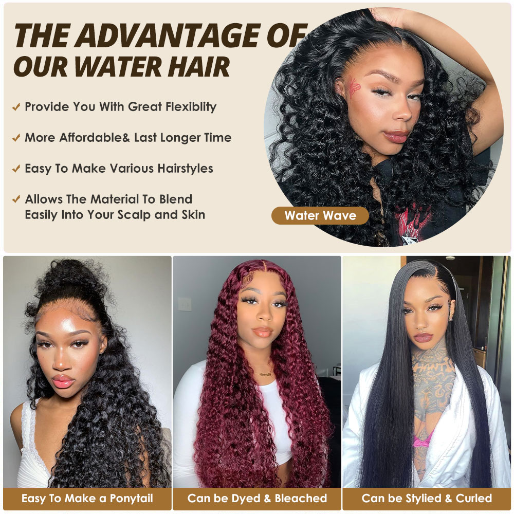 Lebeaute Best Water Wave Bundles With 5x5 HD Lace Closure Pre Plucked Natural Hairline