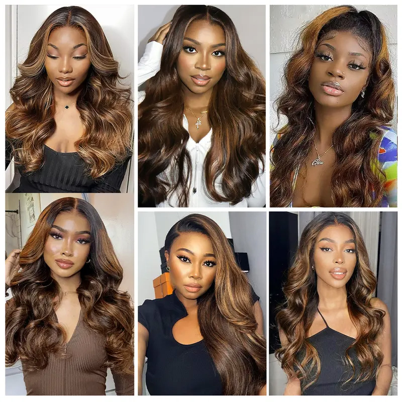 Lebeaute 3 Bundles with Closure FB30 Color Body Wave Human Hair Bundles with 4x4 Lace Closure
