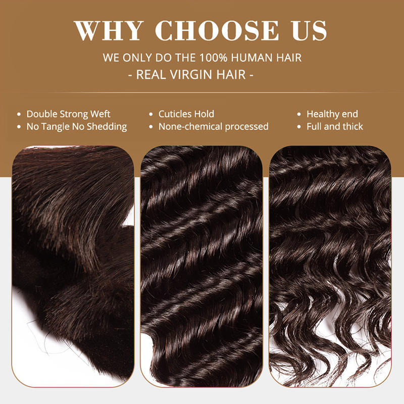 Lebeaute #4 Brown Color Deep Wave Bulk Human Hair For Braiding 100% Unprocessed No Weft Hair Bundles