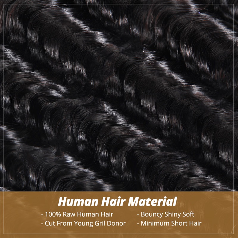 Lebeaute Deep Wave Virgin Human Hair Weft 3 Bundles 100% Unprocessed Human Hair Extension