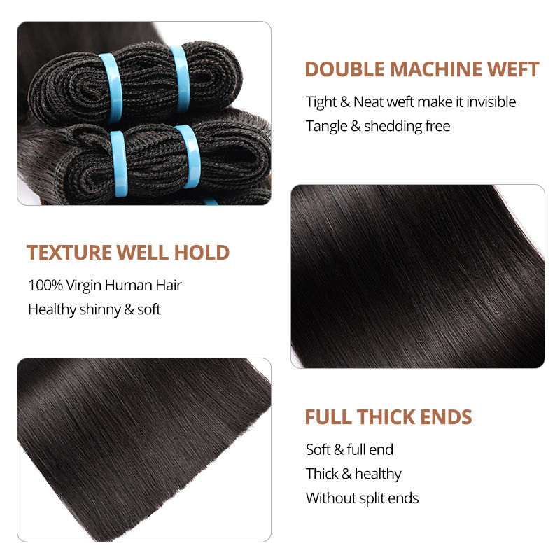 Lebeaute Vietnamese Hair 100% Unprocessed Straight Human Hair Bundles 15A Premium Quality Raw Hair