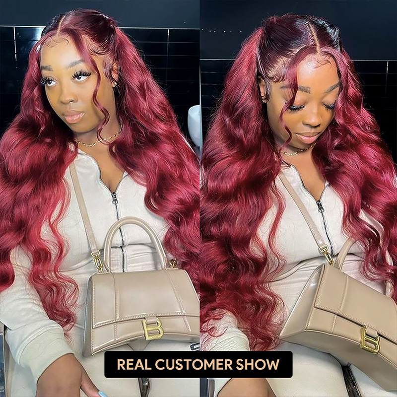 Lebeaute 99J Burgundy Body Wave Human Hair 3 4 Bundles Unprocessed Wine Red Colored Human Hair Extensions