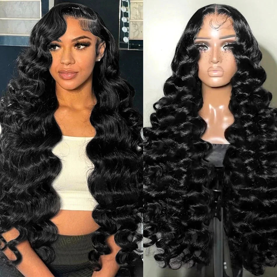 Lebeaute Loose Deep Wave 13x6 Lace Front Human Hair Wigs 200% Density Glueless Wigs for Beginners