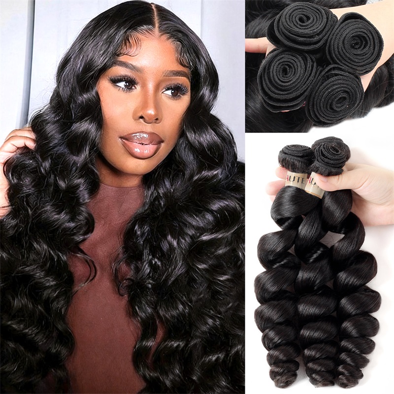 Lebeaute Loose Wave Virgin Human Hair 3 Bundles 100% Unprocessed Human Hair Extension