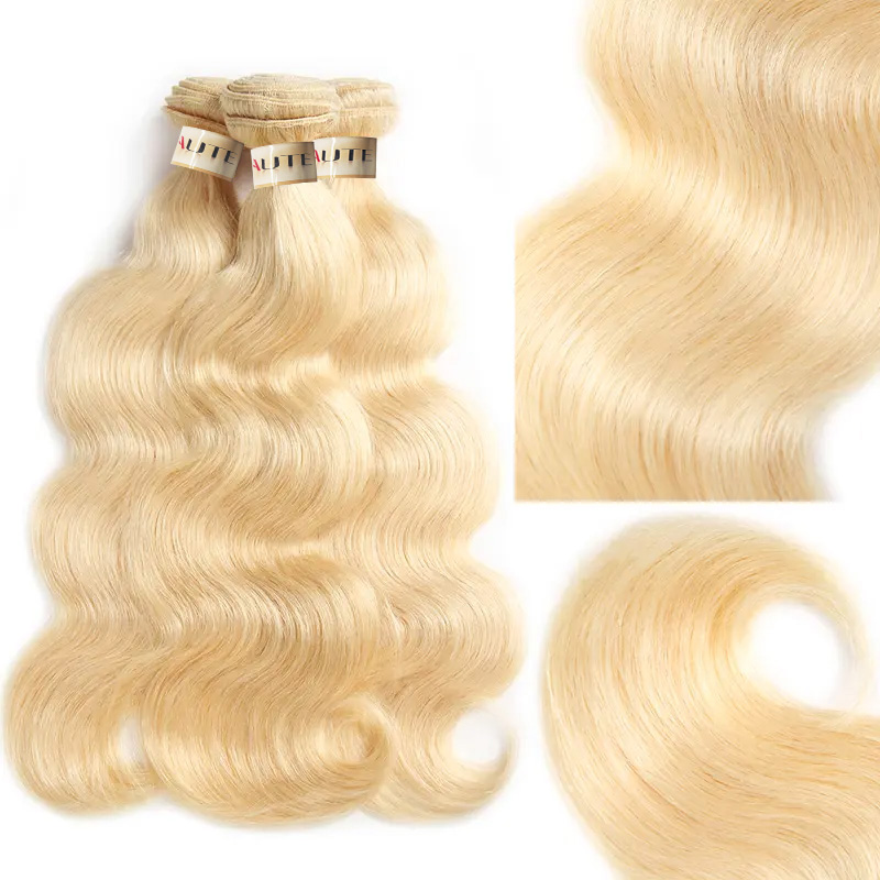 Lebeaute 613 Blonde Body Wave Virgin Human Hair 3 Bundles With 4x4 Lace Closure