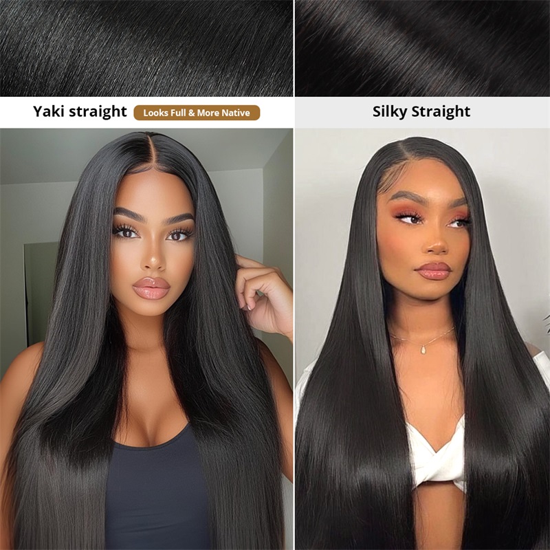 Lebeaute Yaki Straight Hair Bundles 3 Pcs/Pack Kinky Straight Virgin Human Hair