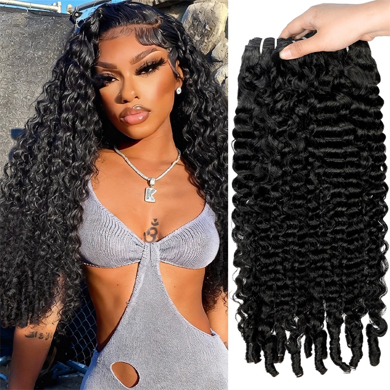 Lebeaute Burmese Curly 3 Bundles Unprocessed Virgin Human Hair with Spriral End