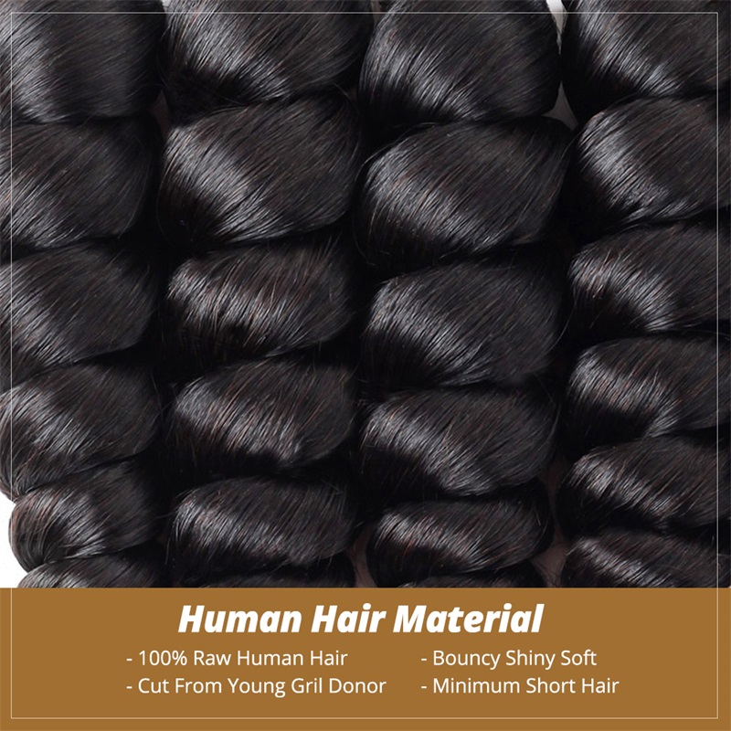 Lebeaute Loose Wave Virgin Human Hair 3 Bundles 100% Unprocessed Human Hair Extension