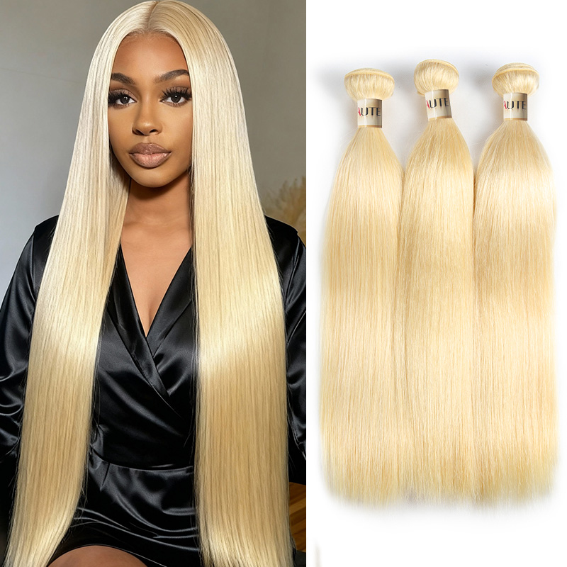Lebeaute 613 Blonde Hair Brazilian Straight Human Hair Weave 1 3 4 Bundles