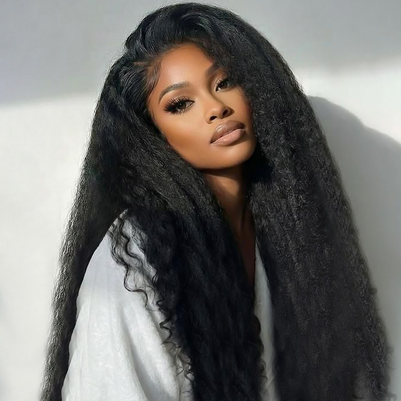 Lebeaute Yaki Straight Hair Bundles 3 Pcs/Pack Kinky Straight Virgin Human Hair