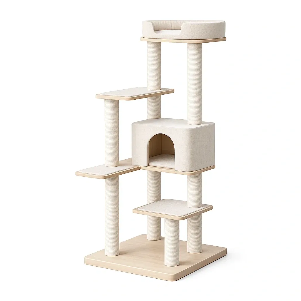 Kratzbaum MDF Sisal Beige-Furnific