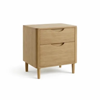 Nachttisch Holz Eiche 2 Schubladen-Furnific