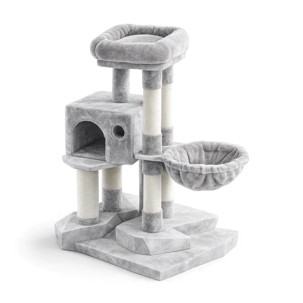 Kratzbaum MDF Sisal Grau 55 x 45 x 127 cm-Furnific