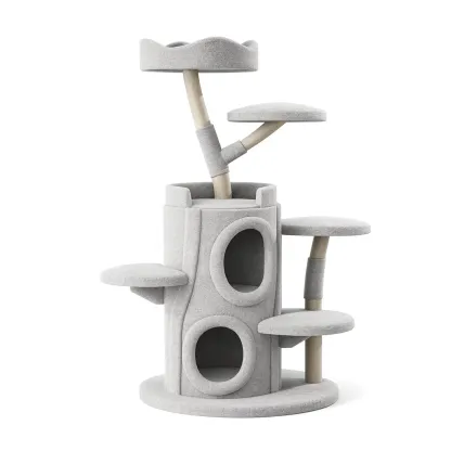 Kratzbaum mit Filzbezug Mehrstöckig Grau-Furnific