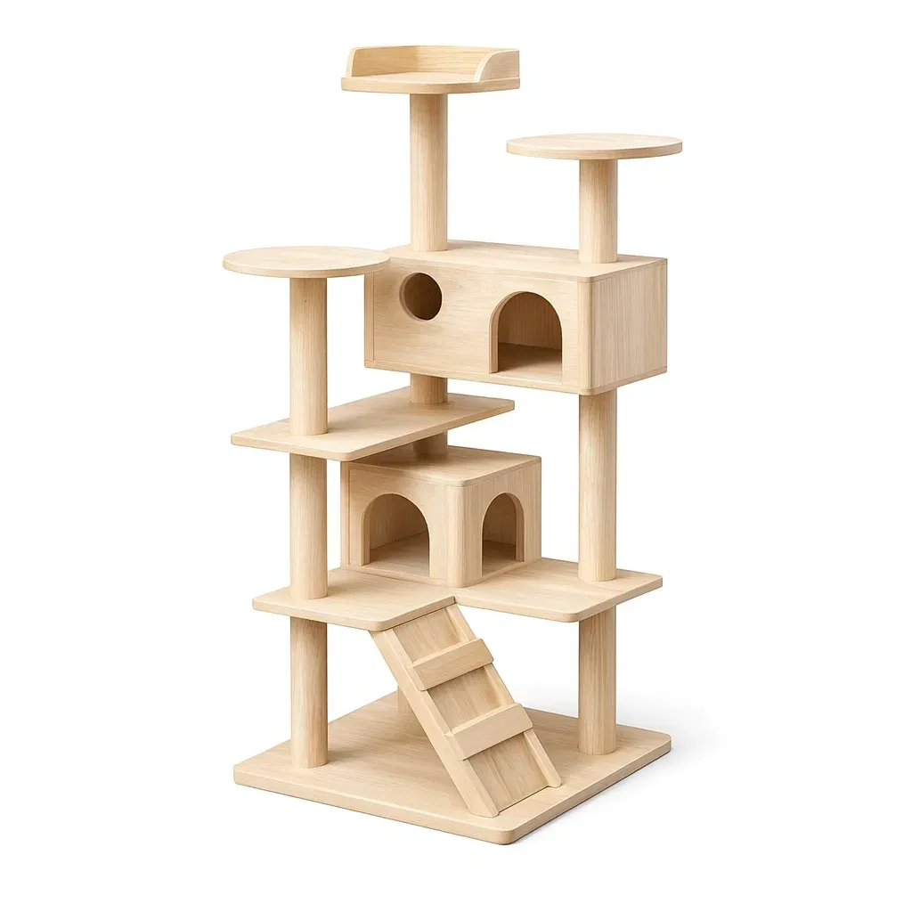 Kratzbaum aus Naturholz Mehrstufig-Furnific