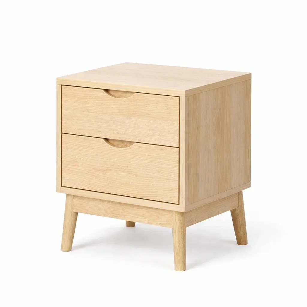 Nachttisch aus Holz mit 2 Schubladen 40 x 35 x 50 cm-Furnific