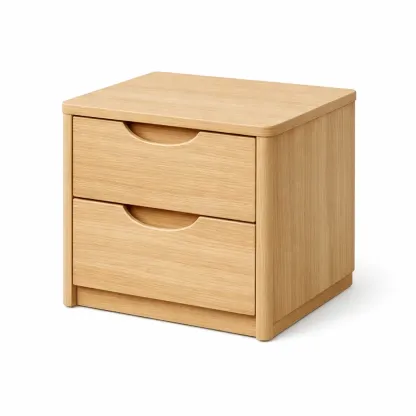 Nachttisch mit 2 Schubladen aus Eichenfurnier 50 x 40 x 45 cm-Furnific