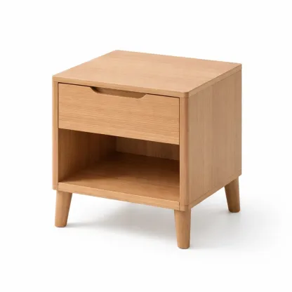 Nachttisch aus Eichenholz mit Schublade und Ablage 50 x 40 x 55 cm-Furnific