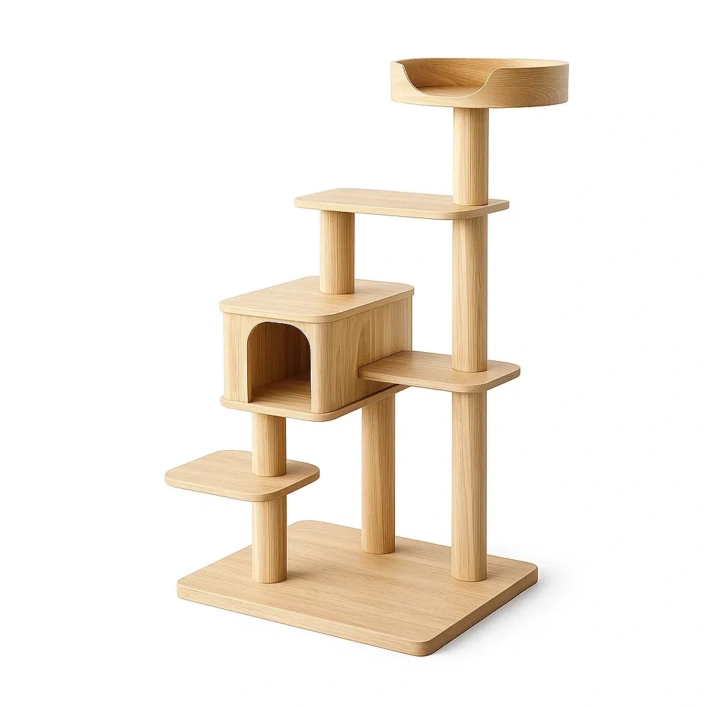 Kratzbaum aus Holz-Furnific