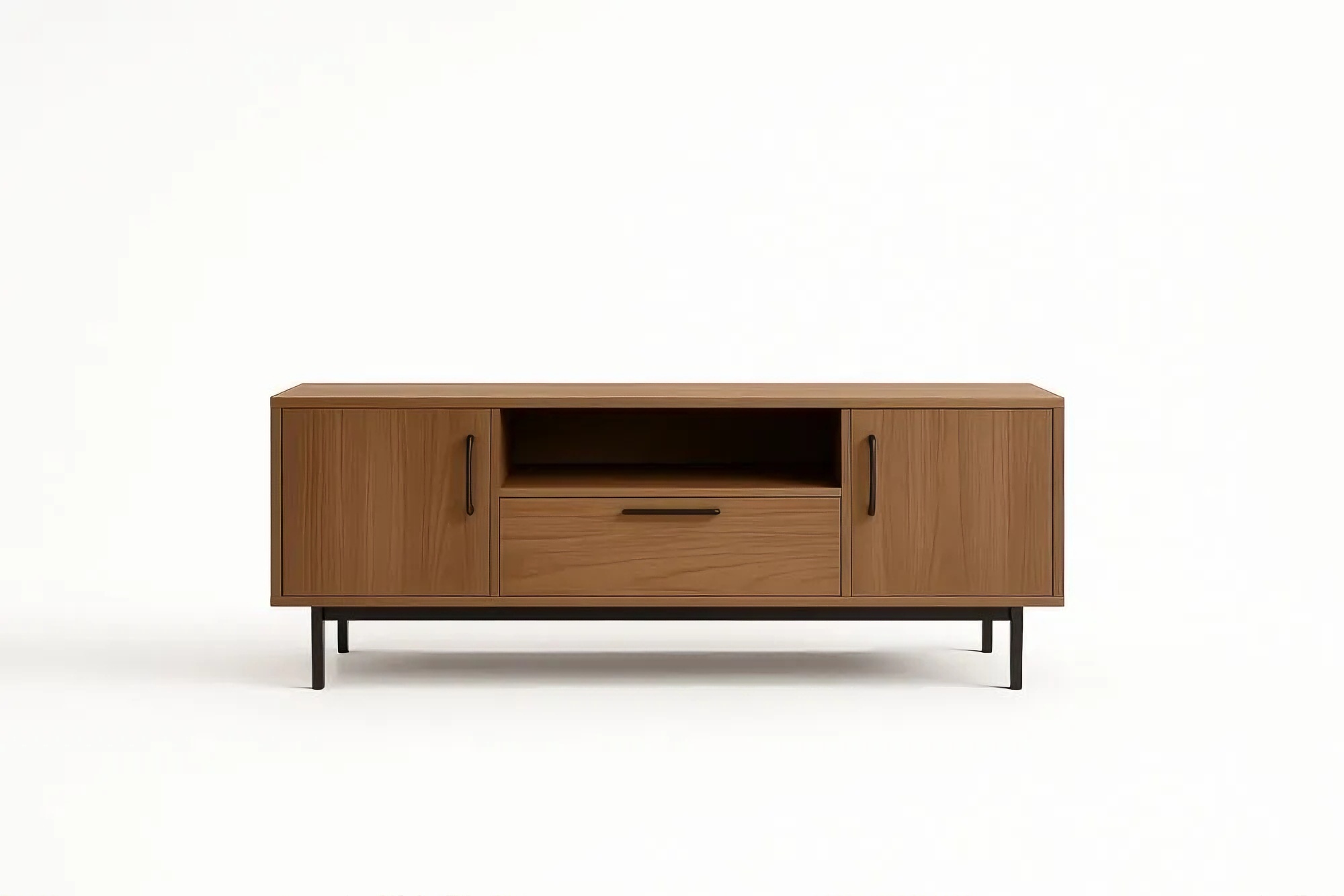 Meuble TV en bois et métal marron