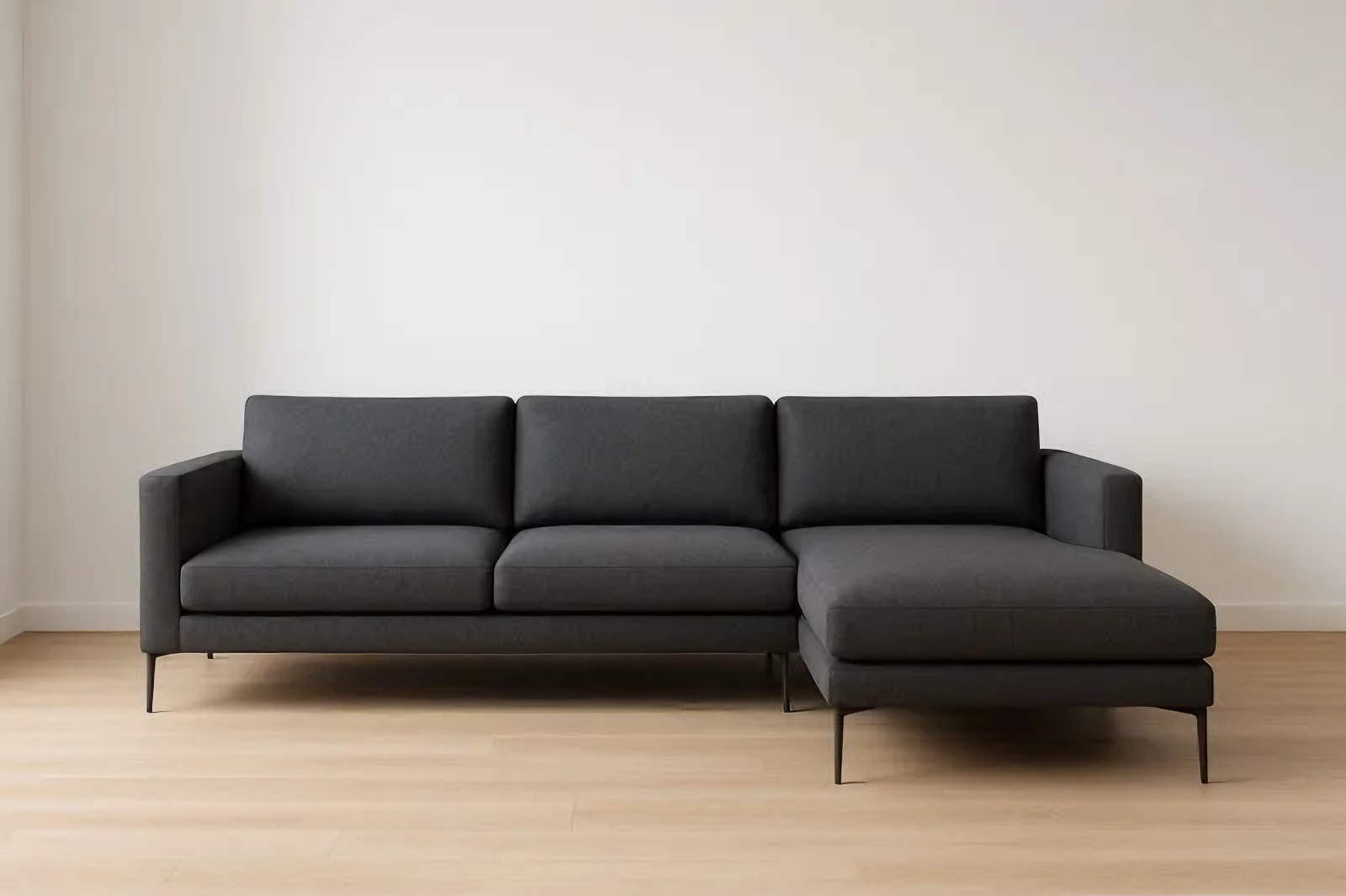 Canapé d'angle en tissu polyester anthracite