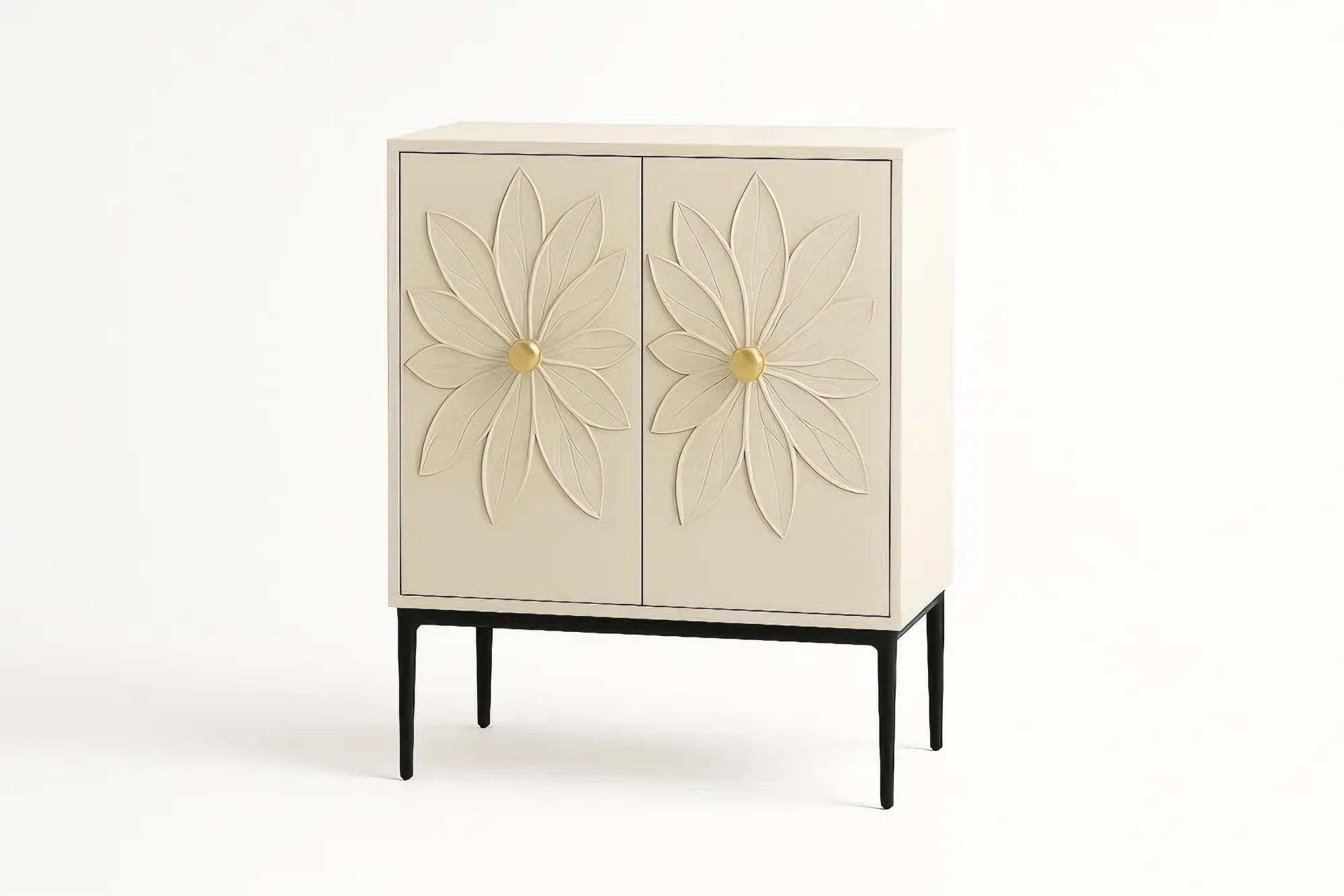 Structure en bois massif avec pieds en acier inoxydable