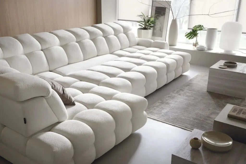 Canapé Panoramique Convertible Électrique VOLTERRA XL - 400 x 217 x 171 cm