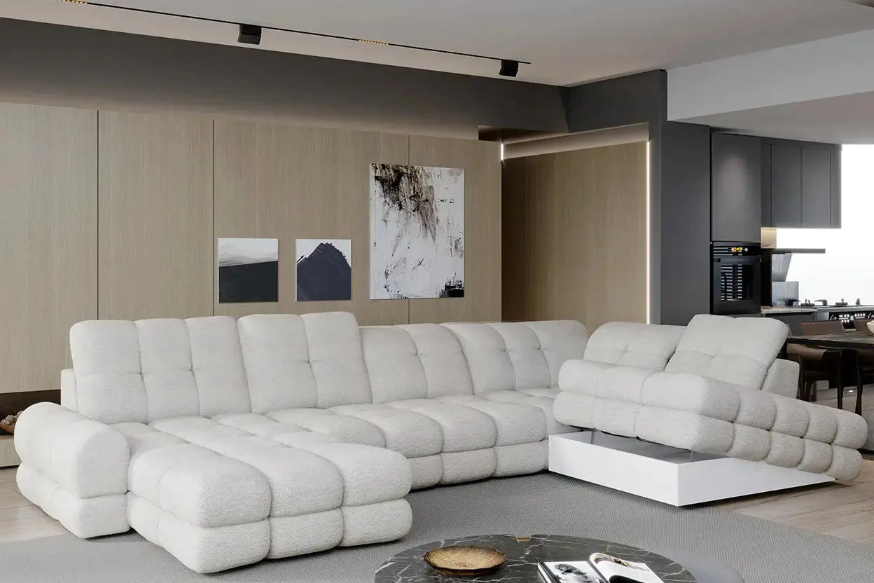 Canapé Panoramique Convertible Électrique VOLTERRA XL - 400 x 217 x 171 cm