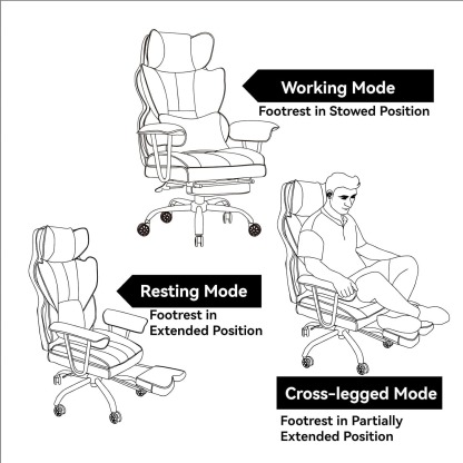 🔥Warehouse Clearance✨💺PU Leather Computer Chair, Executive Office Chair with Leg Rest and Lumbar Support🪑